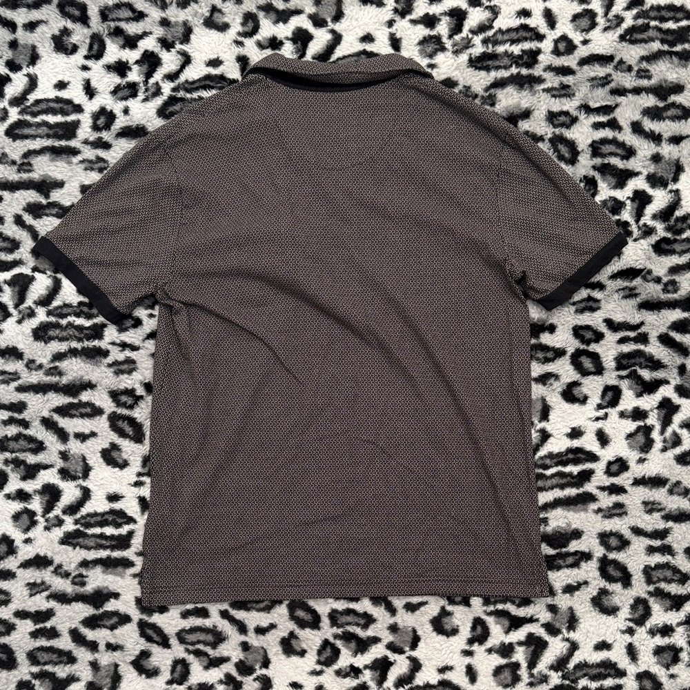 Liz Claiborne Men's Black and Grey Patterned Polo Shirt - Picture 5 of 5